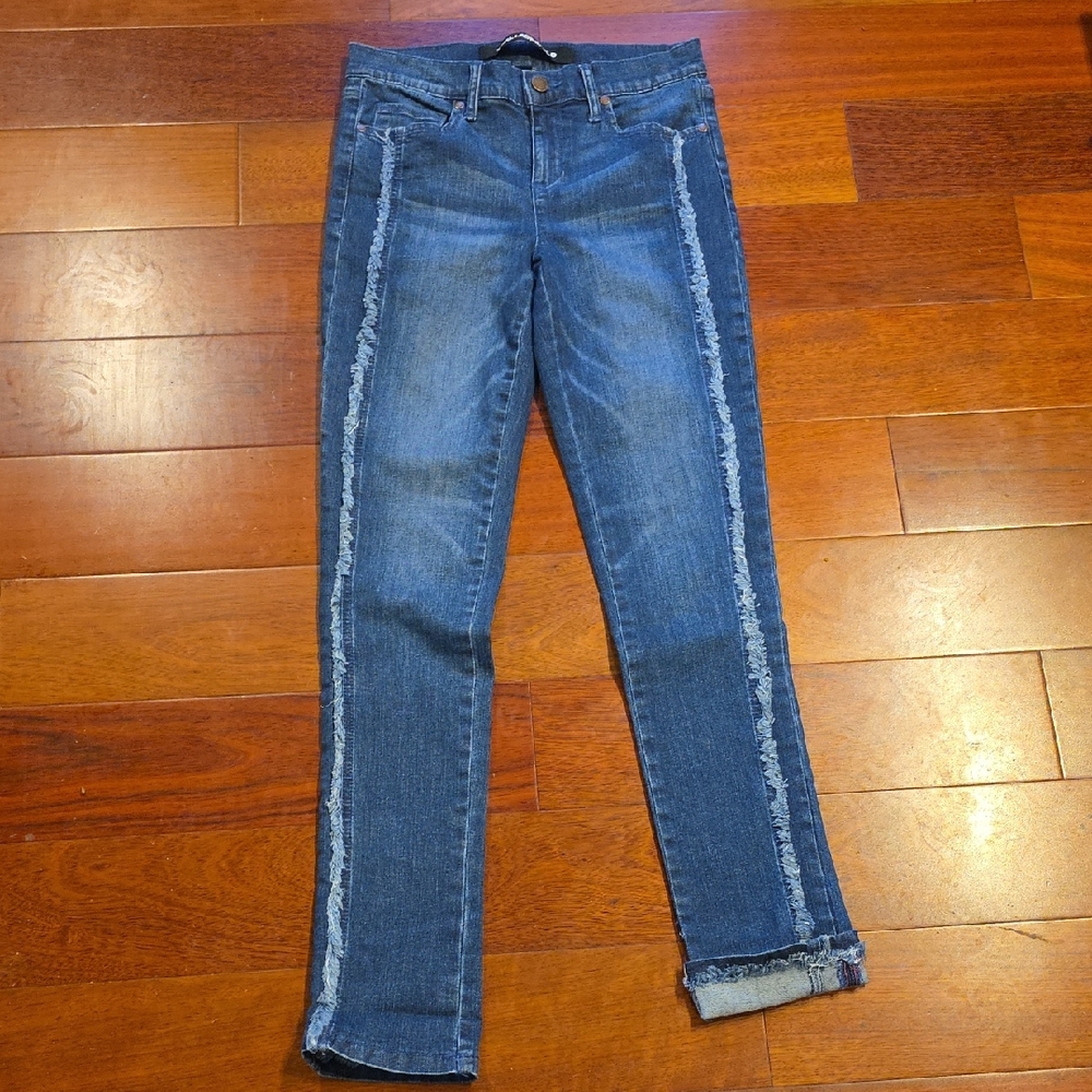 Karl Lagerfield Blue Jeans with Frayed Trim